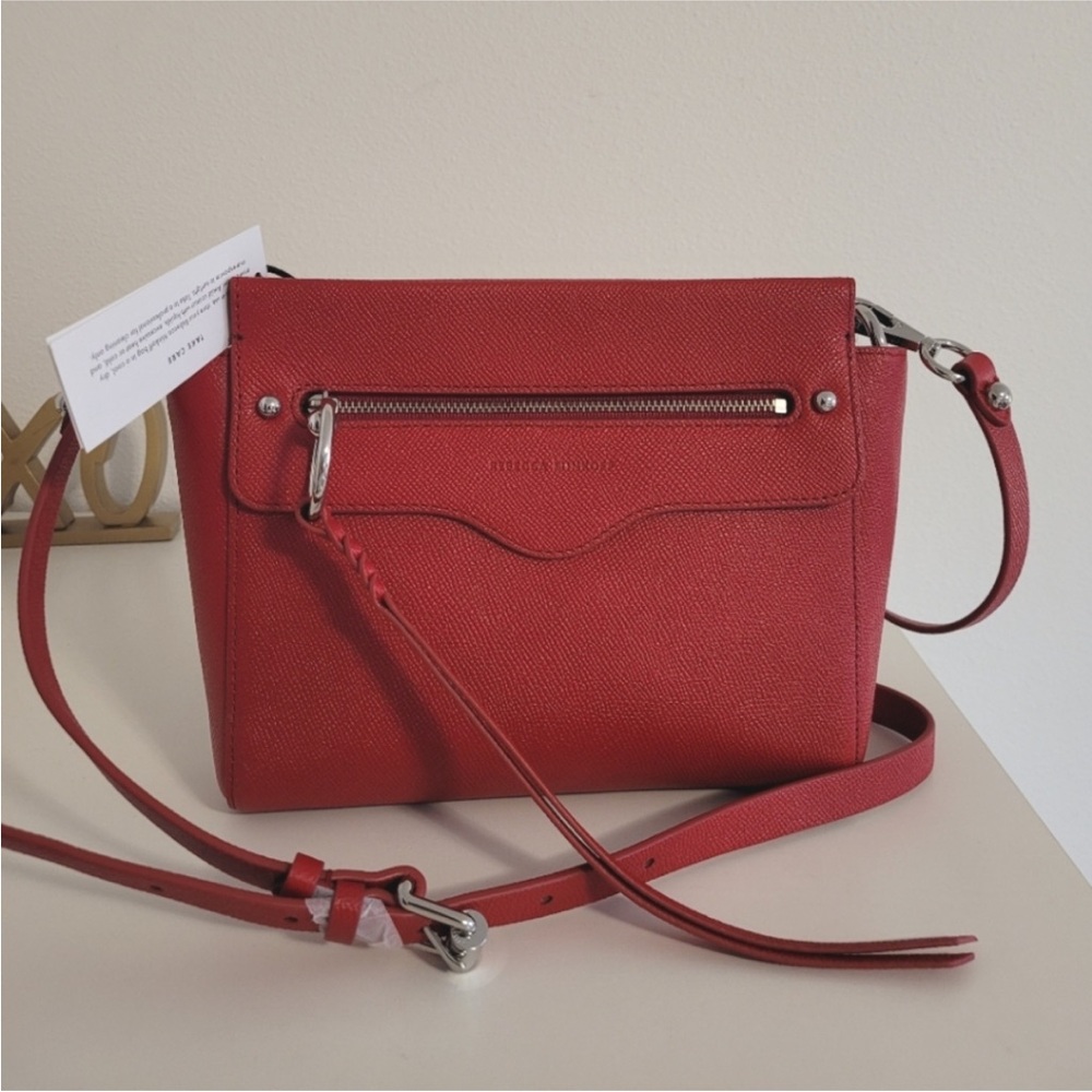 NWT $248 Rebecca Minkoff RED Gabby Leather Messenger Crossbody Bag Satchel